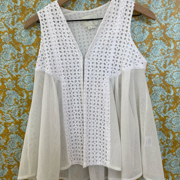 Anthropologie- Elevenses Mona Eyelet Vest - Picture 2 of 5